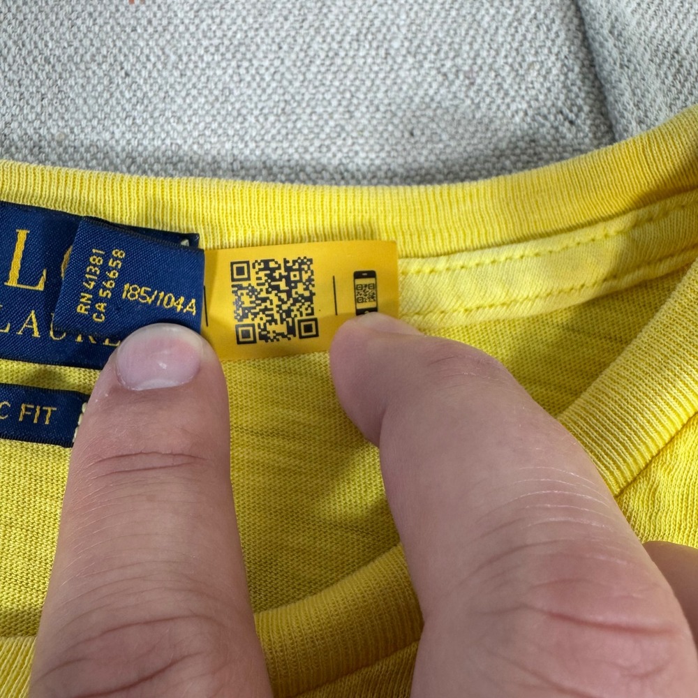 Polo Ralph Lauren Graphic T-Shirt Mens XL Yellow Excellent Polo 67 Classic Fit - Picture 5 of 9